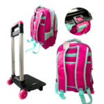 Mochila escolar infantil menina c/ suporte rodinha rjc8664 Elite