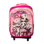 Mochila escolar infantil menina c/ suporte rodinha rjc8664 Elite