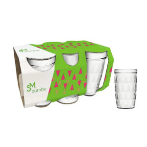 Jogo c/ 06 copos 270 ml vidro zumba ref 6581 Nadir Fiqueiredo