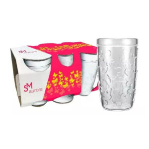 Jogo c/ 06 copos 270 ml vidro aurora ref 5838 Nadir Figueiredo
