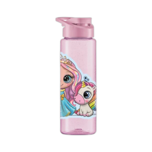 Garrafa 750 ml squeeze rosa glitter unicornio 1122 Bandeirante