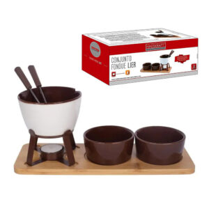 Conjunto fondue 08 pcs ceramica lier ref cjfn033 Etilux