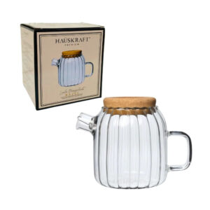 Chaleira 650 ml vidro borossilicato tampa rolha chlr027 Etilux