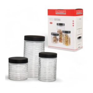 Jogo c/ 03 potes vidro 800ml/1,2lts/1,7lts fontana 212 Etilux