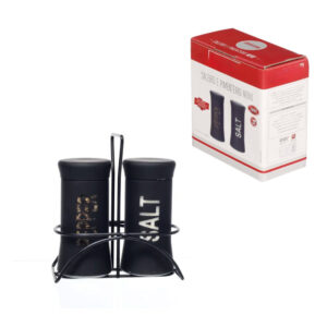 Saleiro e pimenteiro vidro 100ml c/ suporte ref slr027 Etilux