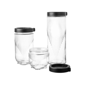 Jogo c/ 03 potes vidro 450ml/900ml/1,4lts empilhavel 249 Etilux