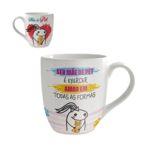 Caneca 300ml porcelana meme floc mae pet ref canc226 Etilux