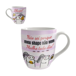 Caneca 300ml porcelana meme floc shape ref canc223 Etilux