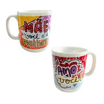 Caneca 280 ml porcelana decorada ref 432 Sao Marcos