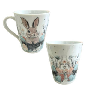 Caneca 290 ml tulipa pascoa porcelana ref pasc-003 Terramada