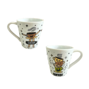 Caneca 150 ml tulipa decorada porcelana ref caf-001 Terramada