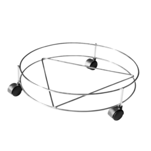 Suporte cromado p/ botijao gas c/ rodinha ref 1 147 Madefer