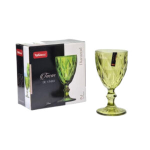 Jogo c/ 02 tacas 245ml vidro diamond verde wg18311 Wellmix