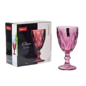 Jogo c/ 02 tacas 325ml vidro diamond roxo wg18383 Wellmix