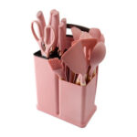 Produto Kit c/ 19 utensilios silicone cozinha cabo madeira ck6302 Clink