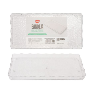 Bandeja 33x16x2,5cm retangular plastico pet ref ck7164 Clink