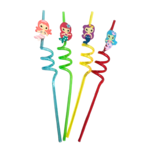 Kit c/ 04 canudos color c/ enfeite platico pet hf67911 Interponte