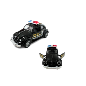 Brinquedo carro policia 11cm metal friccao ms5264 OM Utilidades