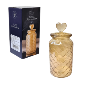Pote 1,25 lts vidro hermetico tampa coracao ref f0215 Flashgoods