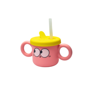 Copo 250ml infantil c/ tampa e canudo silicone f5282 Flashgoods