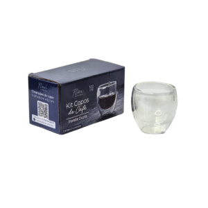 Jogo c/ 02 copos 100ml vidro parede dupla ref f0548 Flashgoods