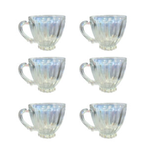 Jogo c/ 06 xicaras 200 ml vidro raibow italia ref 88654 Kehome