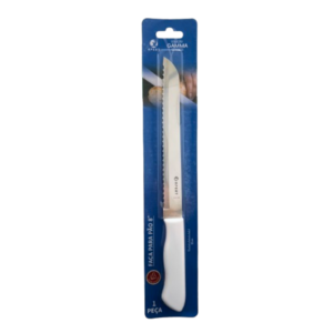 Faca p/ pao inox 8 cabo plastico branco ref xl24159 Xpert Import