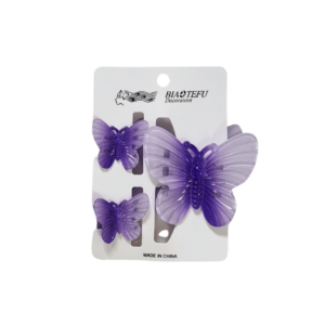 Kit c/ 03 piranha borboleta cabelo ref 5914 Lucio Armarinhos