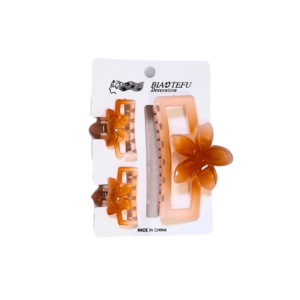 Kit c/ 03 piranha flor quadrada cabelo 5911 LUcio Armarinhos