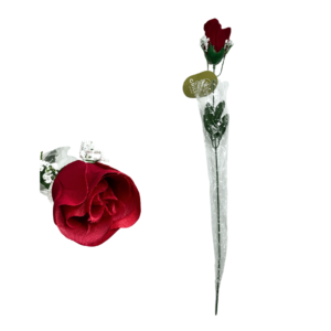 Galho flor artificial botao 46cm veludo vermelho 43141009 Grillo