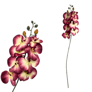 Galho flor atificial 80cm orquidea phalaenopsis rosa 43 Grillo