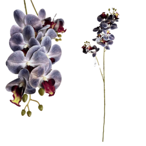 Galho flor atificial 87cm orquidea phalaenopsis real azul Grillo