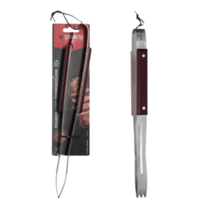 Pegador 38cm churrasco leme cabo madeira ref 9610018 Etilux