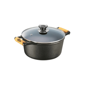 Cacarola 20 ferro 2,5lts tampa vidro alca madeira 373 Mineira