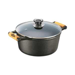 Cacarola 24 ferro 4,0lts tampa vidro alca madeira 375 Mineira