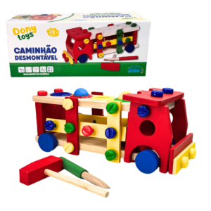 Brinquedo caminhao educativo desmontavel madeira yw192 Spider