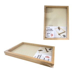 Bandeja decorativa 22x30cm retangular madeira dv80330 Dcarte