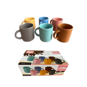 Jogo c/ 06 canecas 150 ml color ceramica ref can054 Rio Home