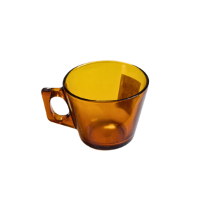 Xicara s/ pires 220ml vidro ambar ref vda09063 rio de ouro