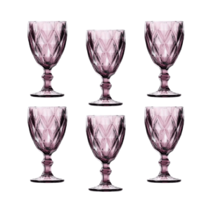 Jogo c/ 06 tacas 330ml vidro vinho rosa ref ca16183rs Imporiente