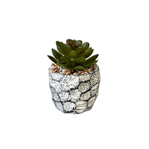 Vaso decorativo cimento 8x13cm c/planta artificial 231304 Fu Xing