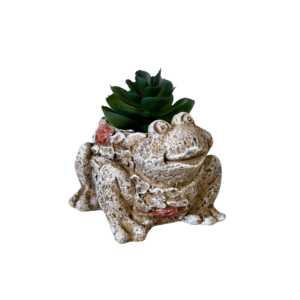 Vaso decorativo cimento 10x11cm planta artificial 231309 Fu Xing