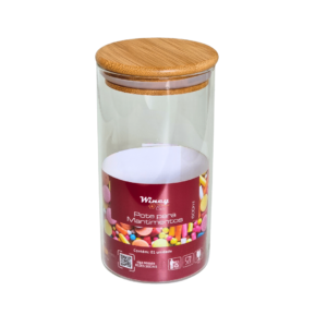Pote 600ml vidro hermetico c/ tampa bambu vda14105 Rio de Ouro