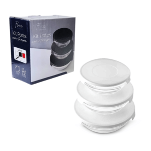 Jogo c/ 03 potes vidro 200/400/550ml redondo f0264 Flashgoods