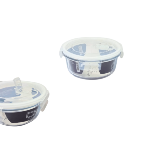 Pote 380ml redondo vidro hermetico tampa trava 0369 Flashgoods