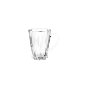 Caneca 200ml vidro transparente diamond 14665 Inga Import