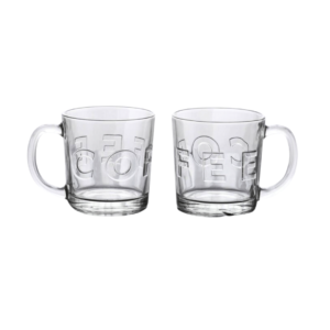 Caneca 340 ml vidro transparente florence 16259 Inga Import