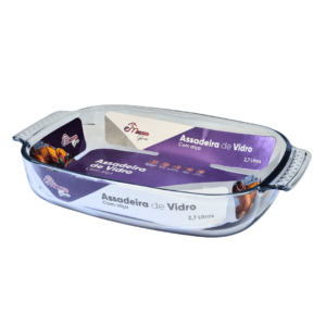 Assadeira 2,7 lts vidro c/ alça sem tampa 16517 Inga Import