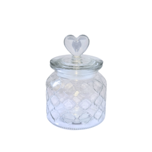 Produto Bombonier 600ml vidro c/ tampa coracao ref 16616 Inga Import