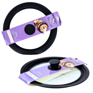 Tampa 28cm vidro borda silicone retratil preto 16643 Inga Import